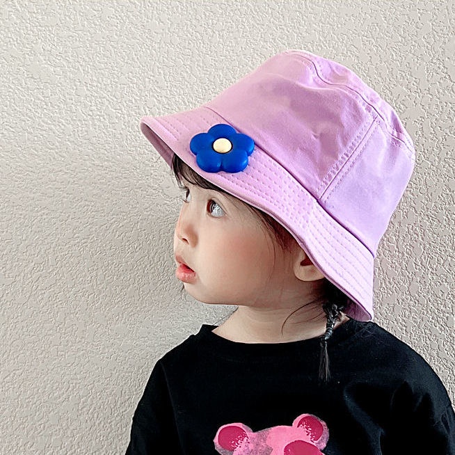 Nón tai bèo cotton chống nắng họa tiết hoa nhỏ thời trang xuân thu hè Hàn Quốc cho bé gái