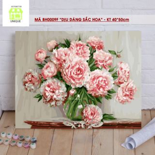 Khung dày 2.5cm Tranh số hóa tô màu theo số mã BH0009F đã căng khung và đầy đủ phụ kiện