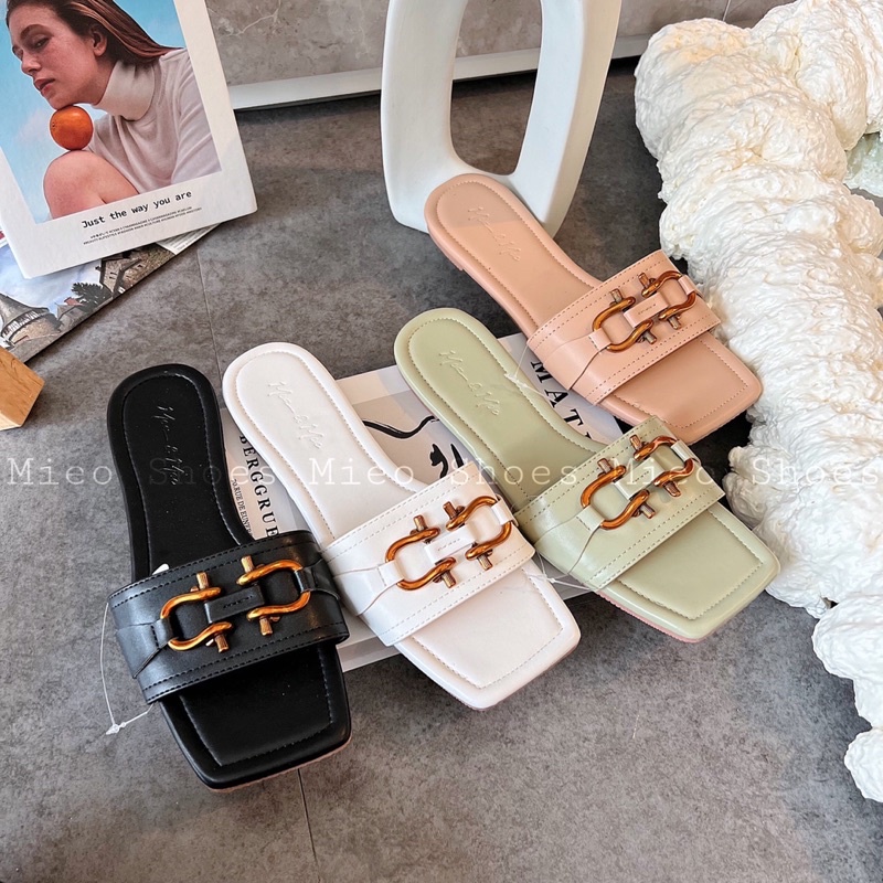 DÉP QUAI NGANG TAG MÓC XÍCH ( MIEO SHOES D1067 D1068 D1069 D1070 )