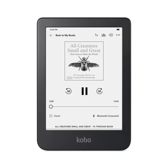 Máy đọc sách Kobo Clara 2E - màn hình ComfortLight PRO, bộ nhớ 16GB, chống nước IPX8