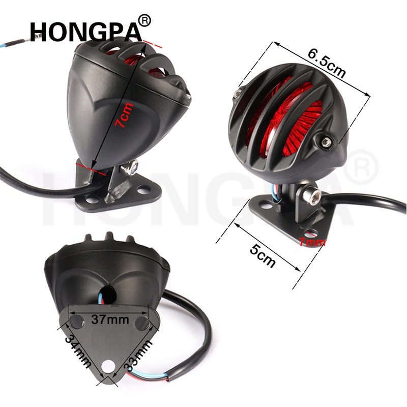 Đèn LED Phanh Dừng Gắn Đuôi Xe Mô Tô Phong Cách Retro