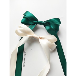 B402 Cặp tóc nơ lụa satin thả dài