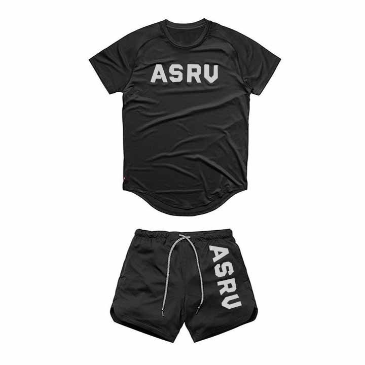Bộ Thể Thao Nam ASRUV quần áo tập gym vải thun lạnh thoáng mát co giãn năng động thời trang M01
