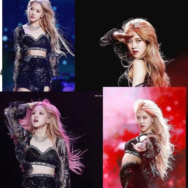 Rose blackpink Set Áo Hai Dây + Chân Váy Thêu Ren Hoa Hồng Gợi Cảm Cho Nữ