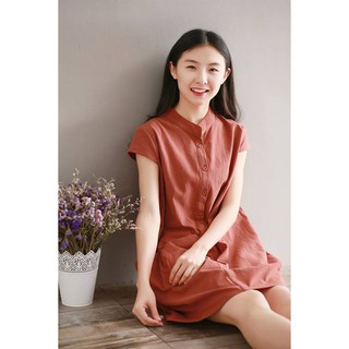 Váy Bầu Nâu Đất Cổ Tàu