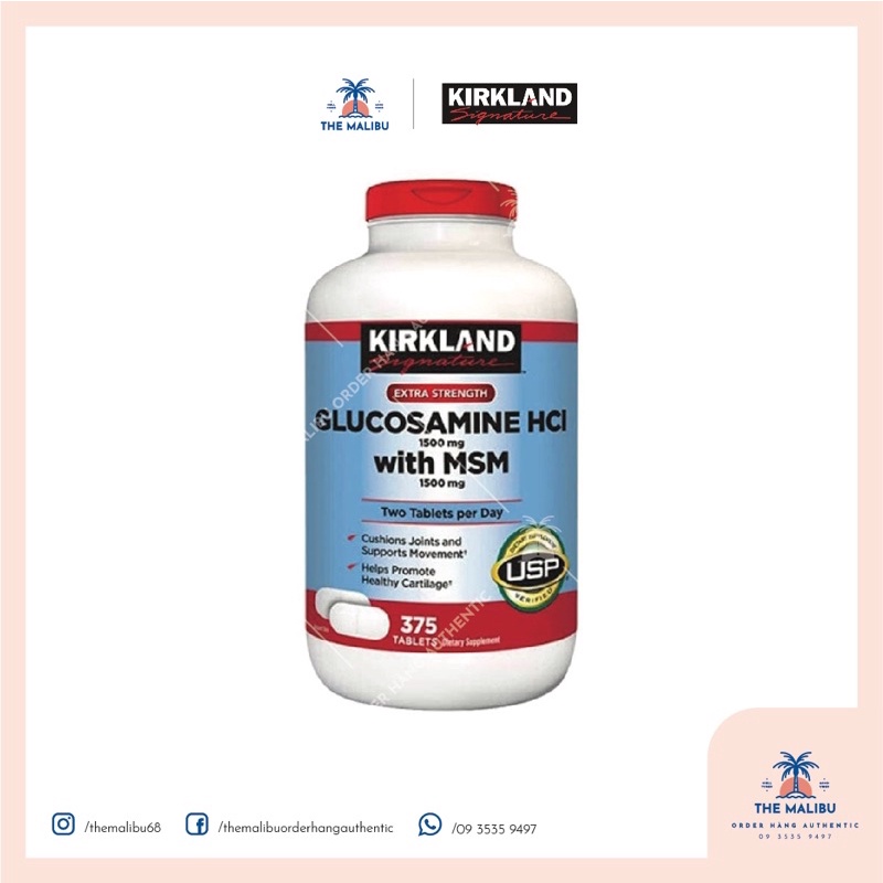 Viên Uống Glucosamin Kirkland 375 Viên- Glucosamine Kirkland Mẫu Mới từ Mỹ