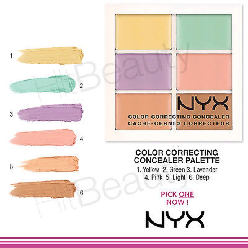 Bảng che khuyết điểm NYX color Correcting Concealer 6 ô