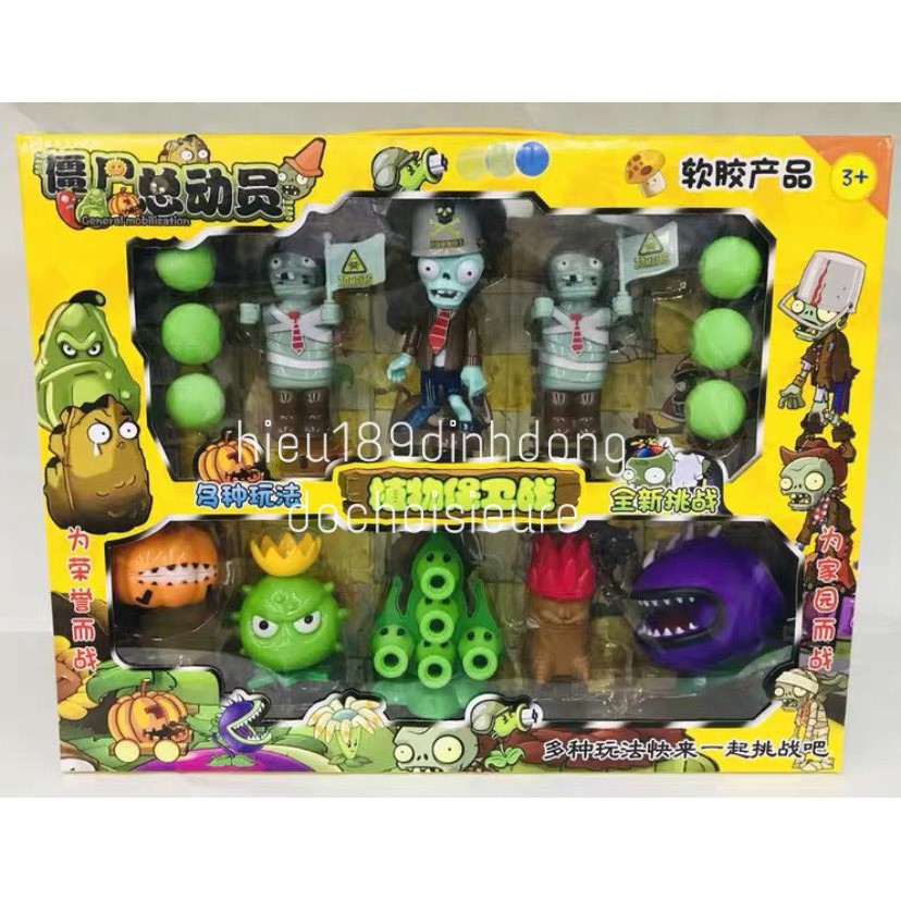 Hộp Đồ Chơi Game Hot Plants vs Zombie hoa quả nổi giận đậu 5 đầu