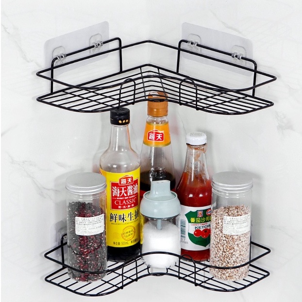 Kệ Góc Để Đồ Nhà Bếp Oenon Không Gỉ Dán Tường Tiện Lợi OENEN