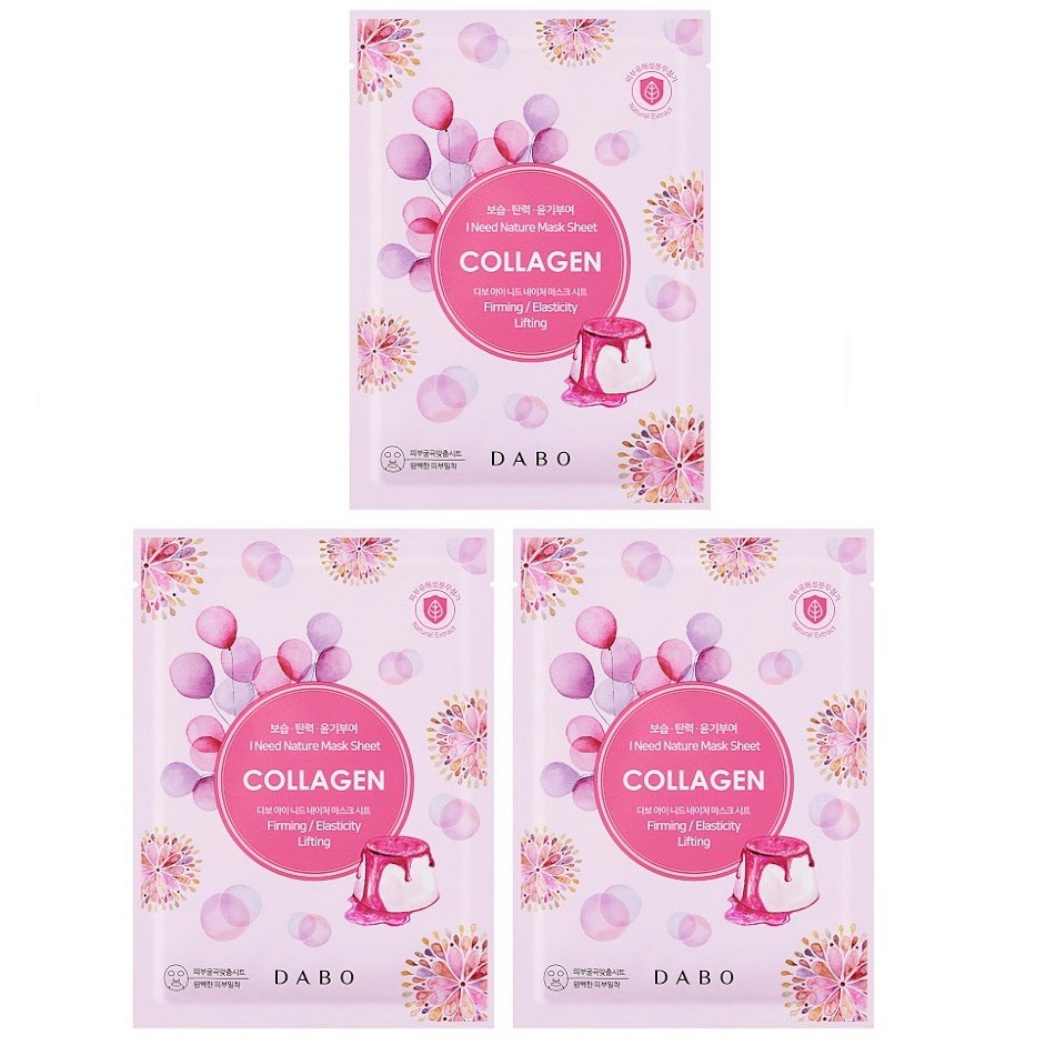 [Mã FMCG8 - 8% đơn 250K] Hàng Chính Hãng- Combo 5 Đắp Mặt Nạ Sạch Nám Xạm Dabo I Need Nature Collagen Hàn quốc 23ml/gói