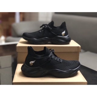 Giày thể thao nam nữ 💖FREESHIP💖 Giày tập gym sneaker Sshoes-không dây, vải thun mềm nhẹ êm ái K8966-5-ALLBLK