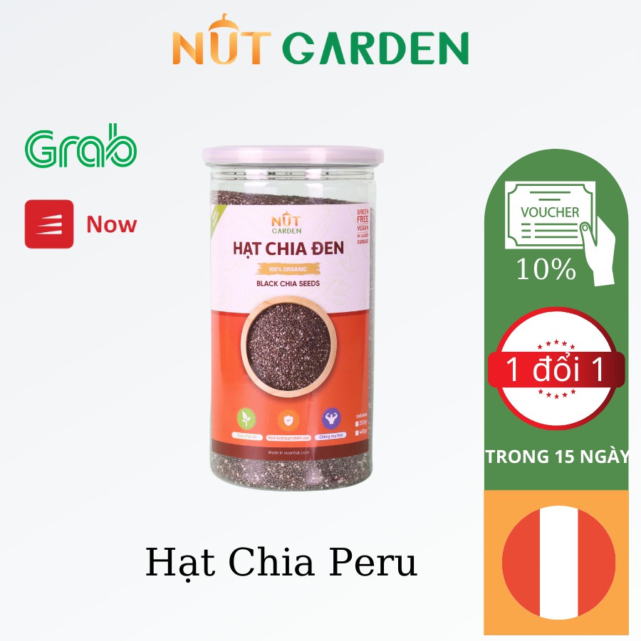 Hạt Chia Đen Úc/Peru Chính Hãng Nut Garden - Chia có độ tinh khiết cao - Hũ 500gr, 1kg | WebRaoVat - webraovat.net.vn