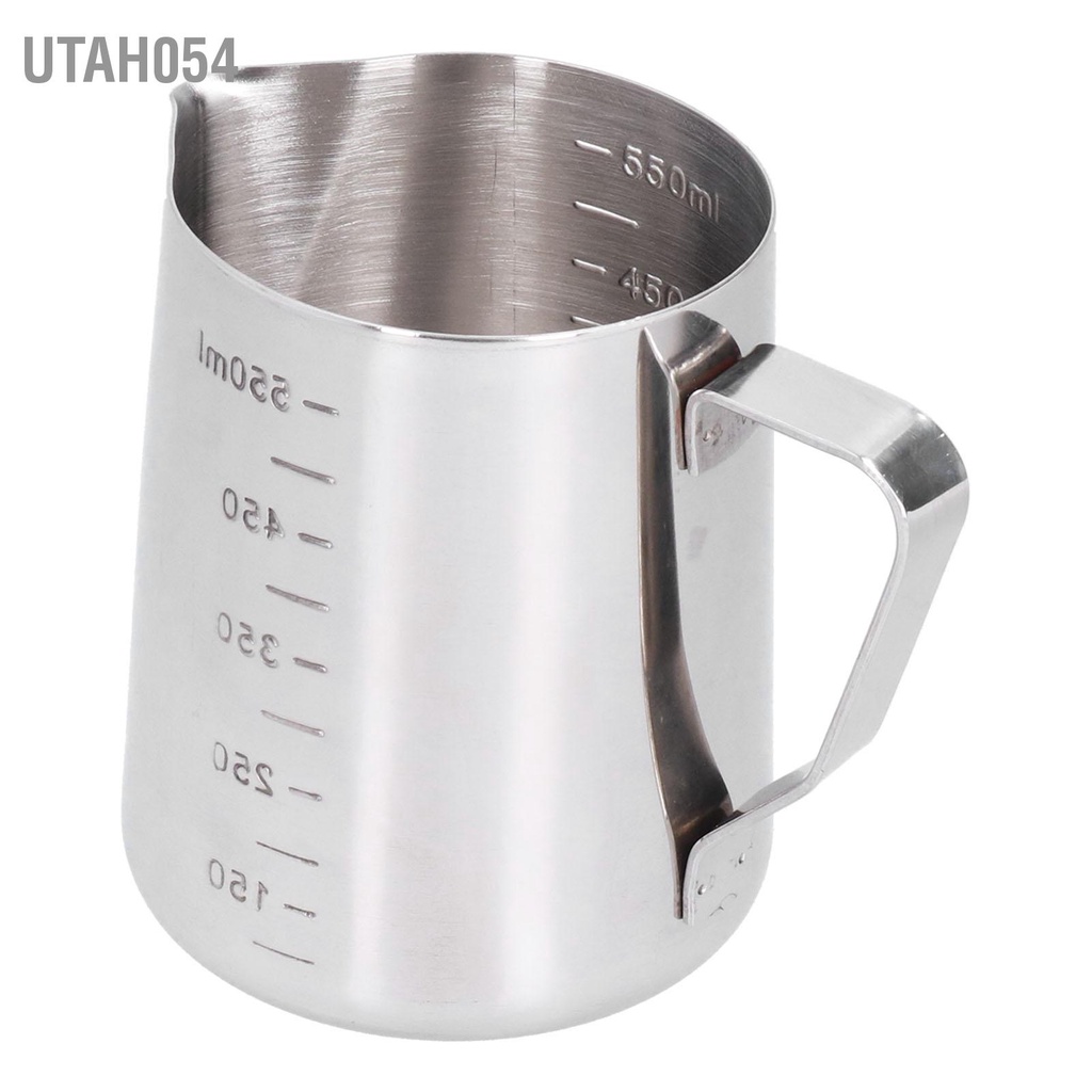 Utah054 Bình sữa đánh bọt pha cà phê bằng thép không gỉ với cân đo cho quán tiệc tại nhà