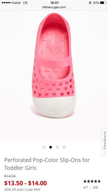 Dép siêu nhẹ Old Navy dư xịn