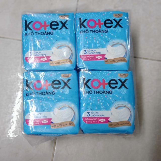 Combo 8 Gói Kotex Khô Thoáng Không Cánh gói 8 miếng