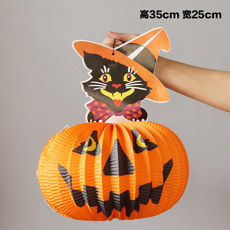 Đèn Lồng Bí Ngô Halloween Đèn Lồng Giấy Cầm Tay Trẻ Em Trong Nhà Lễ Hội Đồ Trang Trí Đạo Cụ