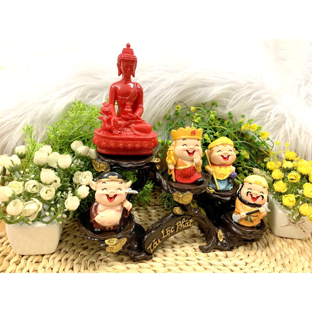 Bộ tượng Phật Tổ và Thầy Trò Đường Tăng tọa đế Tài Lộc Phát ( Hình thật )