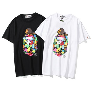 Áo Thun Chất Liệu Vải Cotton Tay Ngắn Có In Hoạ Tiết Bape