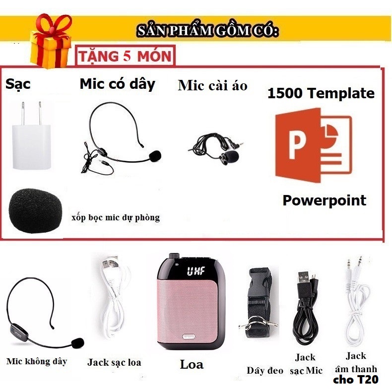 Loa trợ giảng Aporo T20 UHF có Bluetooth không dây
