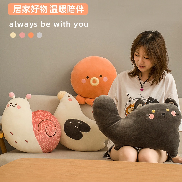 Thú Nhồi Bông Hình Ốc Sên / Chim Bồ Câu / Bạch Tuộc / Mèo Bạch Tuộc Không Phai Màu Dễ Thương Cho Bé