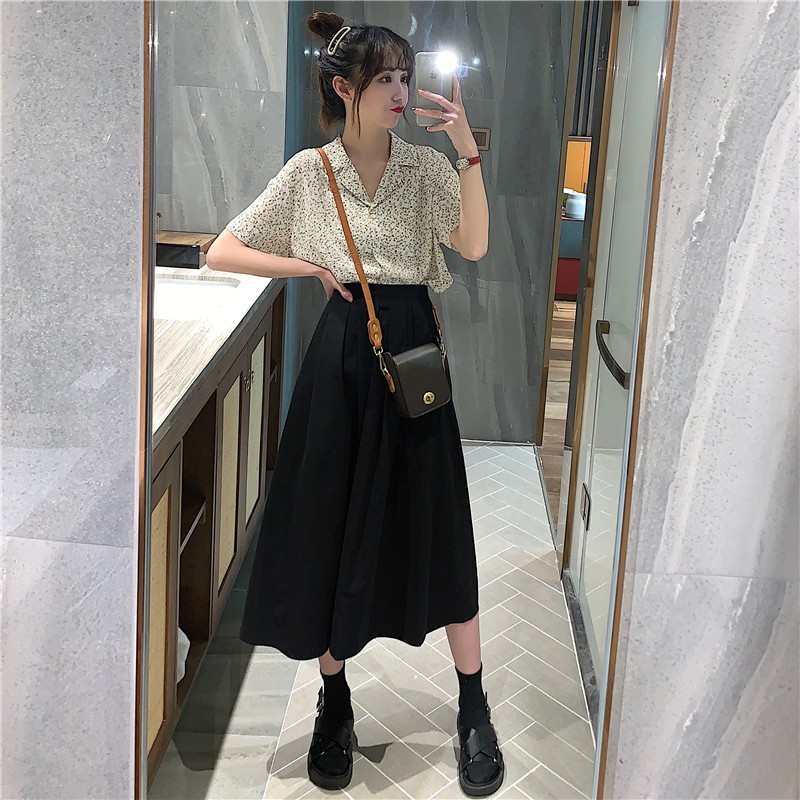 [Mã FADIRECT20 giảm 20K đơn 150K] Chân Váy Midi Chữ A Lưng Thun Cao Màu Trơn Hợp Thời Trang | BigBuy360 - bigbuy360.vn