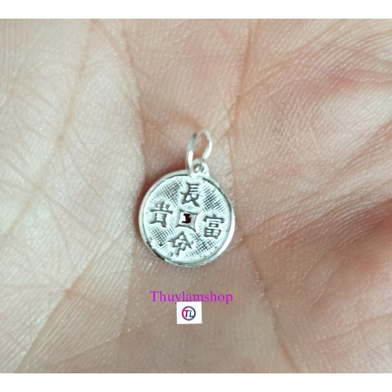 Charm bạc 925 mô phỏng đồng xu càn long thịnh thế chiêu tài lộc vĩnh viễn bảo hành