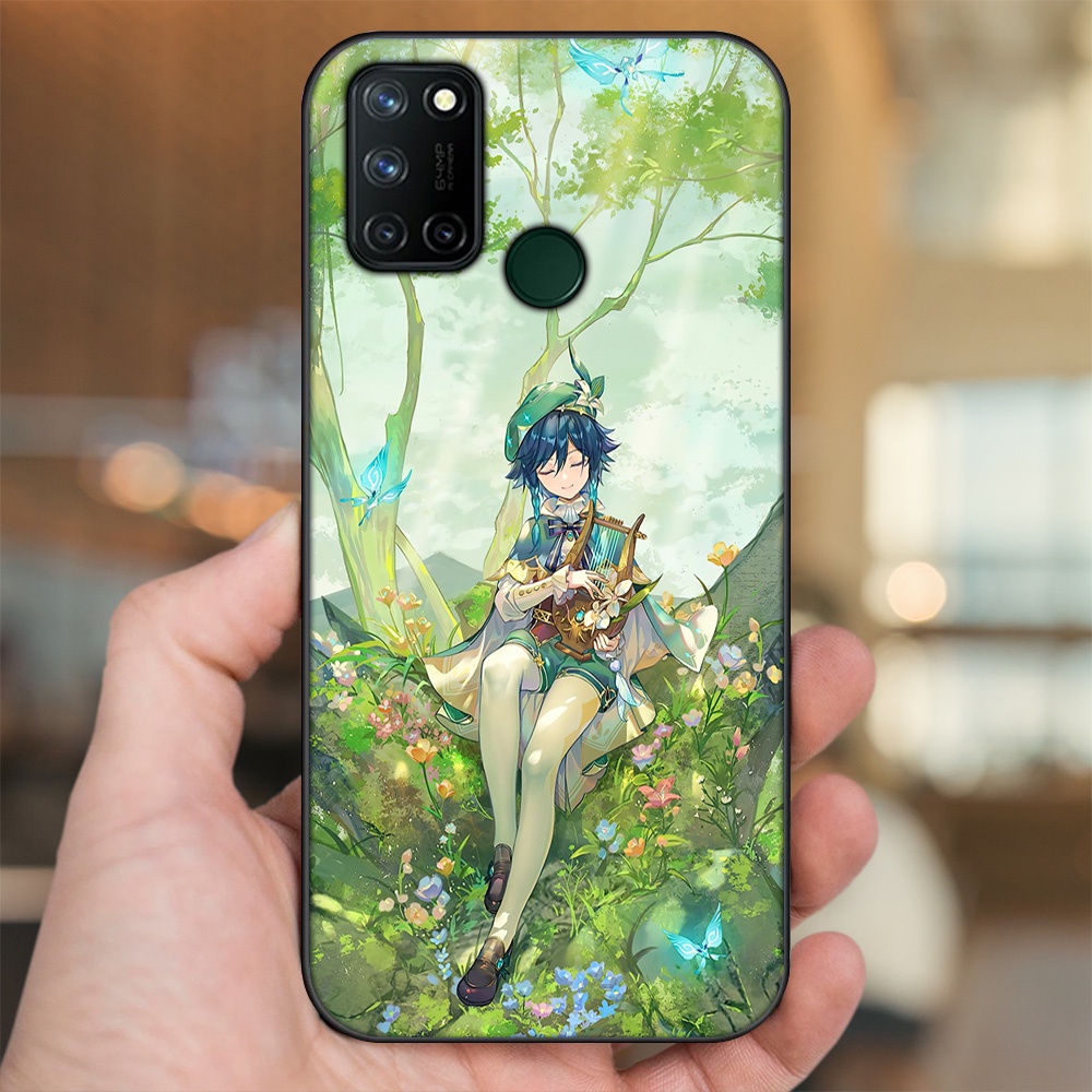 Ốp lưng Realme C17, 7i viền đen in hình Venti Genshin Impact