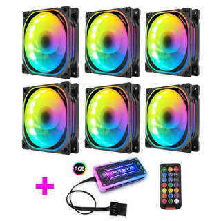 Bộ 6 Quạt Tản Nhiệt, Fan Case Coolmoon U1 Led RGB - Kèm Hub và Remote