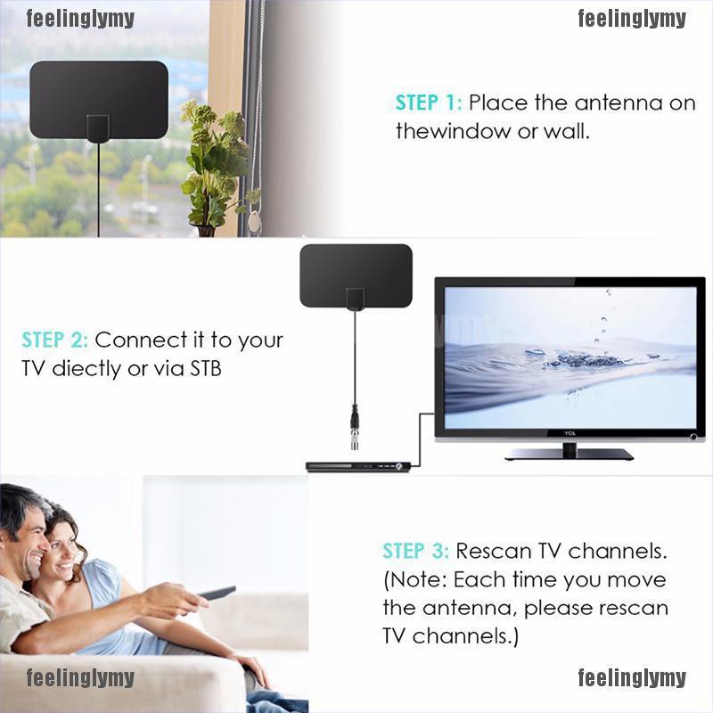 Ăng Ten Khuếch Đại Tín Hiệu Tv Hdtv Khoảng Cách 50 Dặm