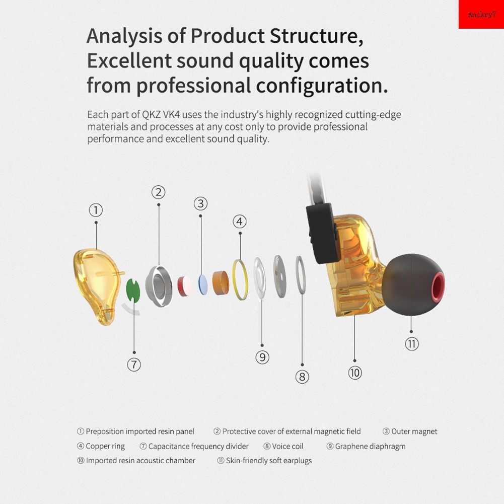Tai Nghe Nhét Tai Chống Ồn Kèm Micro Qkz Ak6