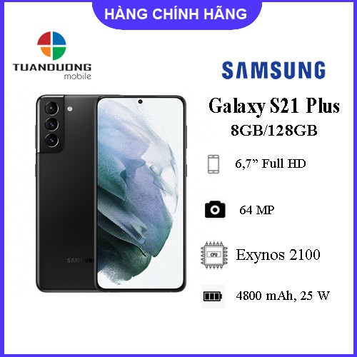 Điện thoại Samsung Galaxy S21+ 5G 8GB/128GB - Hàng Mơi Nguyên Hộp - Bảo Hành Chính Hãng