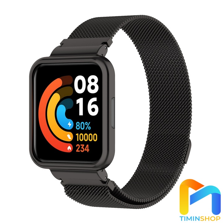 Dây đeo Xiaomi Redmi Watch 2 Lite/ Redmi Watch 2/ Horloge 2 - Dây + Ốp viền thép