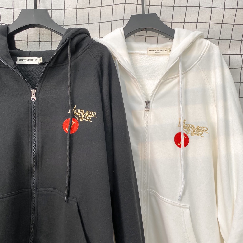 Áo Khoác Hoodie Form Rộng Unisex Phối Zip MER Vải Chân Cua Dày Dặn Không Đổ Lông - Tuni Store