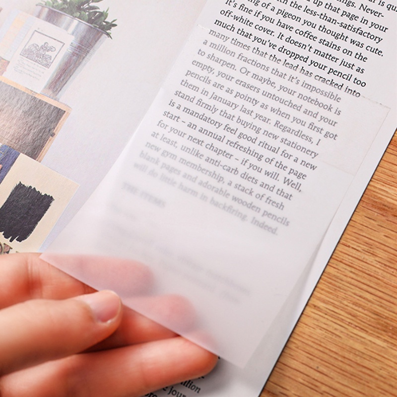 Bộ 50 Tấm Giấy Dán Ghi Chú Tự Dính Chống Thấm Nước Trong Suốt Sáng Tạo