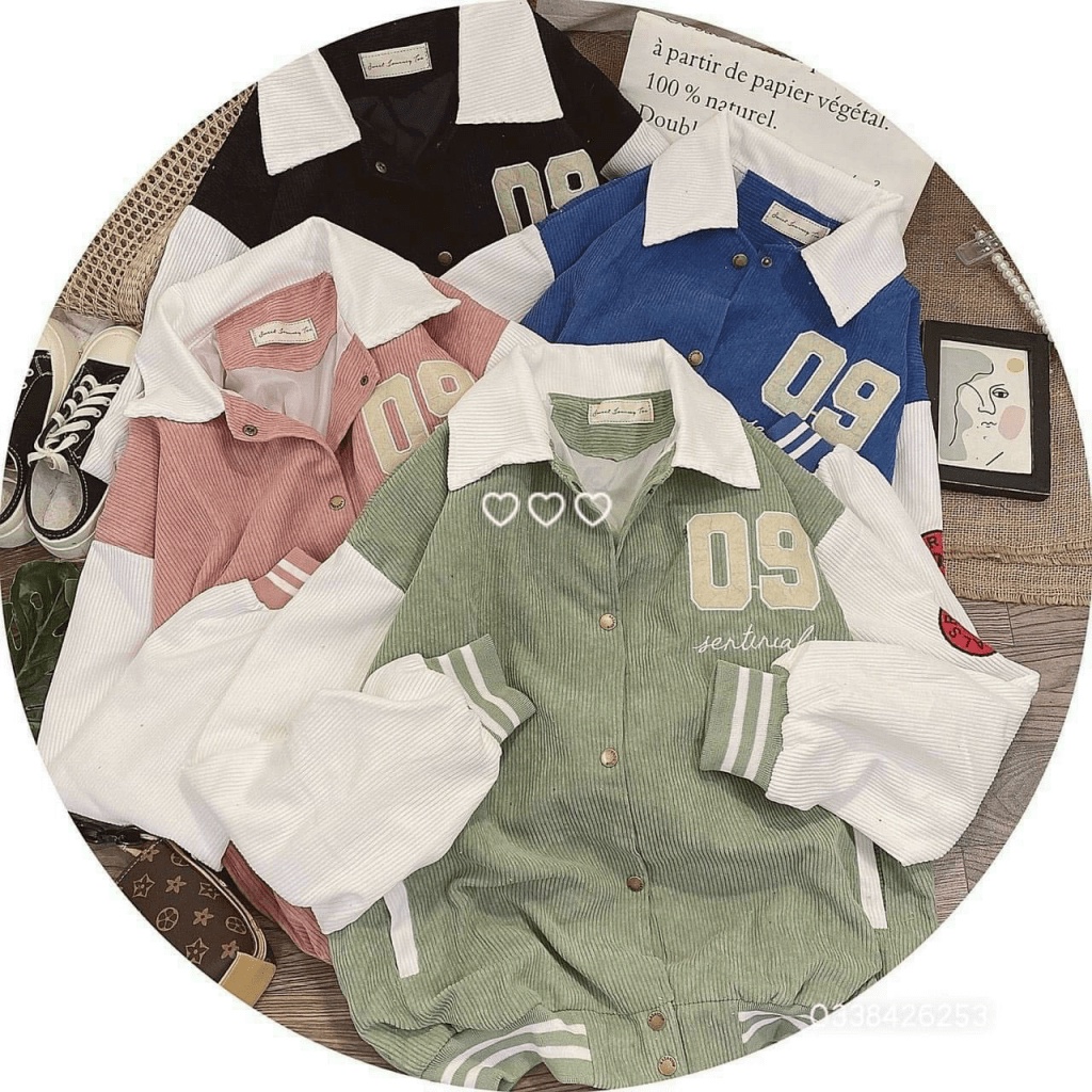 Áo Khoác Bomber Nhung Tăm Nan Nữ Form Rộng Cực Xịn Hot