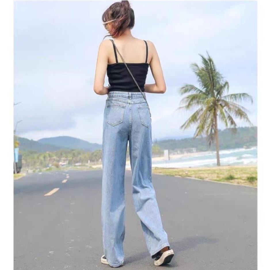 Quần jean bò ống rộng quần jean bò ống suông jeans nữ cạp cao hot nhất 2022 HoHaJean22 | BigBuy360 - bigbuy360.vn