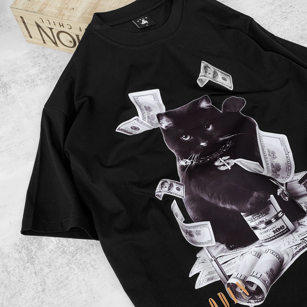 Áo thun oversize Dollar Cat , áo phông cotton nam nữ unisex, ODIN CLOTHING | BigBuy360 - bigbuy360.vn