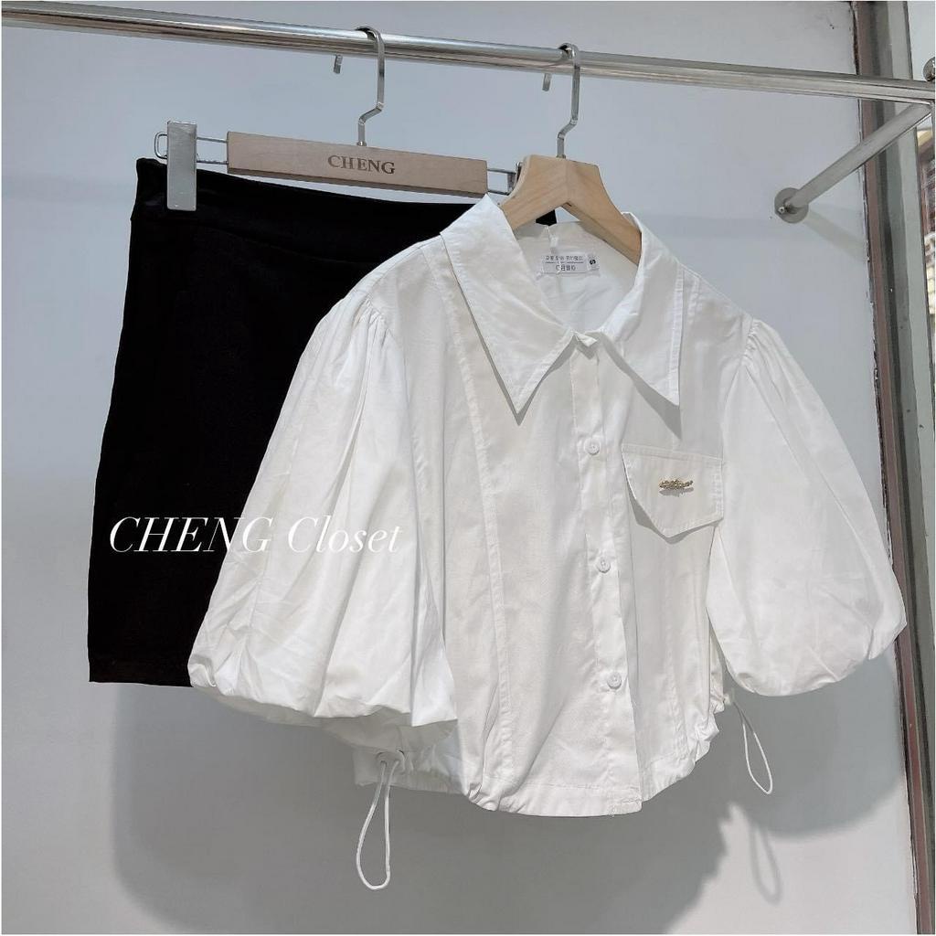 Sơ mi cộc crop tag chane -cheng closet