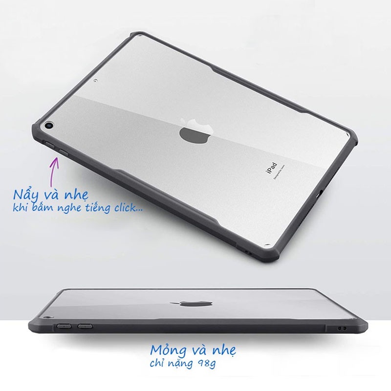 Ốp lưng XUNDD iPad Gen 9 / 8 / 7 ( 10.2-inch, 2021/2020/2019 ) Mặt lưng trong, Viền TPU, Chống sốc