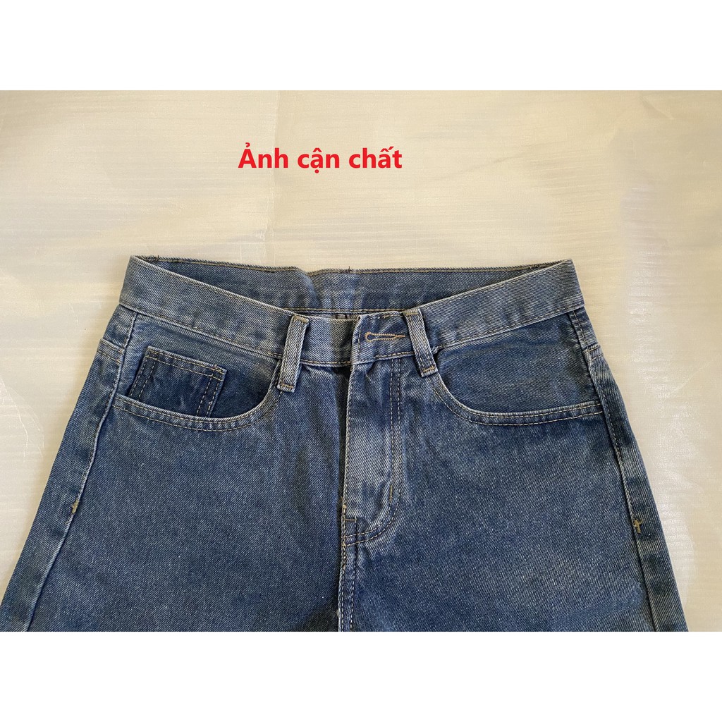 Quần jean ống rộng trơn màu xanh, Video ảnh thật quần bò nam nữ unisex | BigBuy360 - bigbuy360.vn