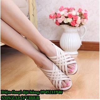 Sandal đế xuồng dây đan