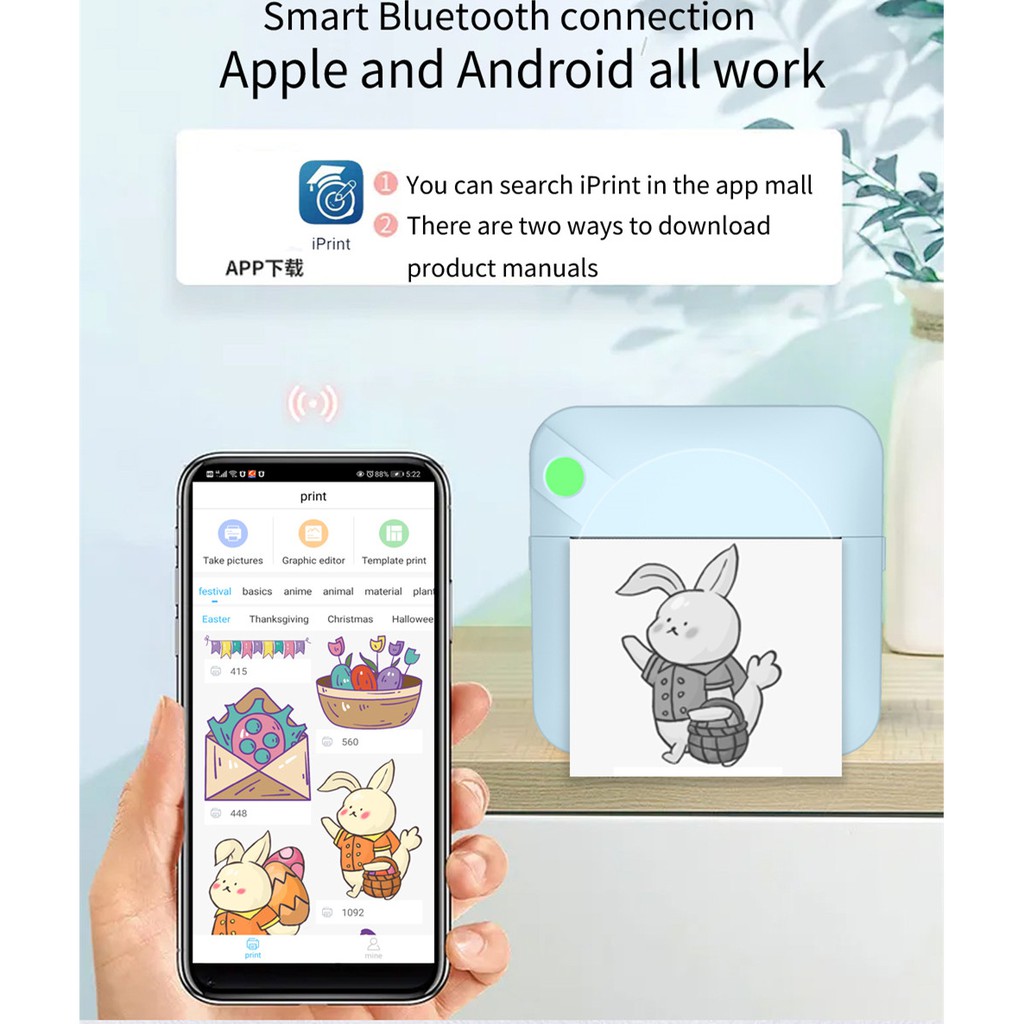 Máy in ảnh mini kết nối bluetooth tiện dụng