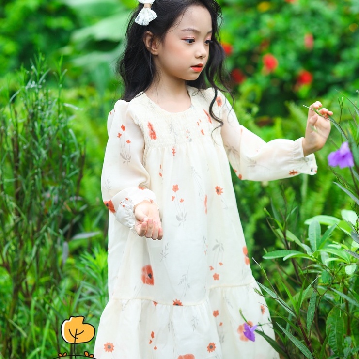 Váy hoa voan kính LITIBABY 2/7