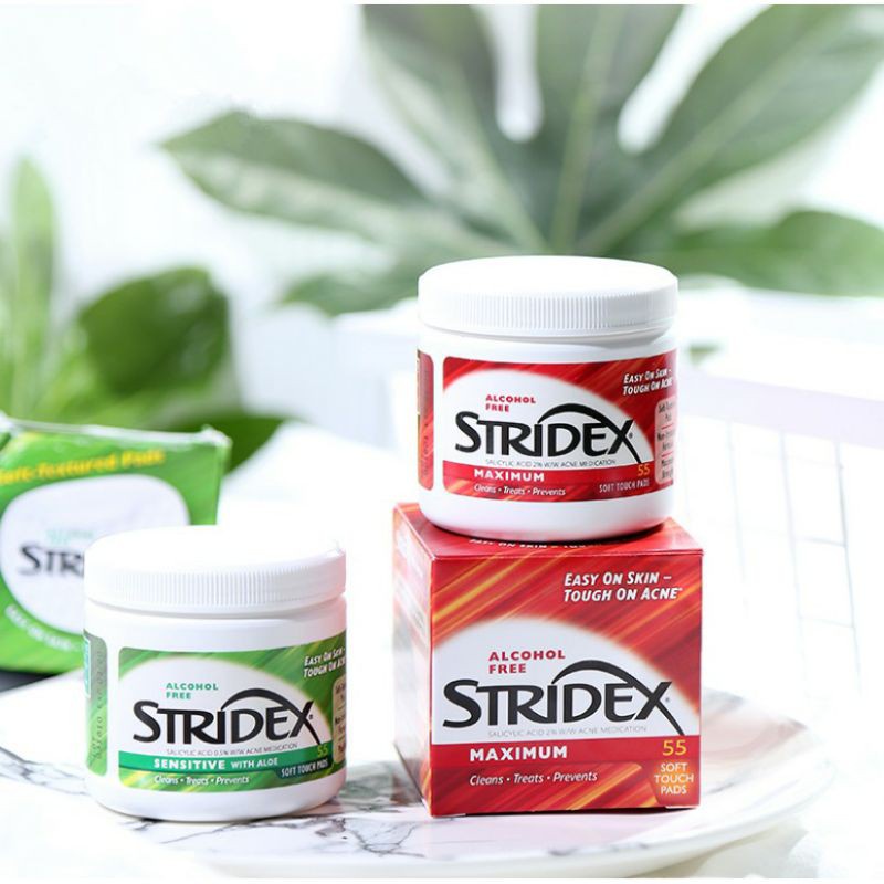 Bill US - Miếng lau giảm mụn Stridex Maximum BHA 2%