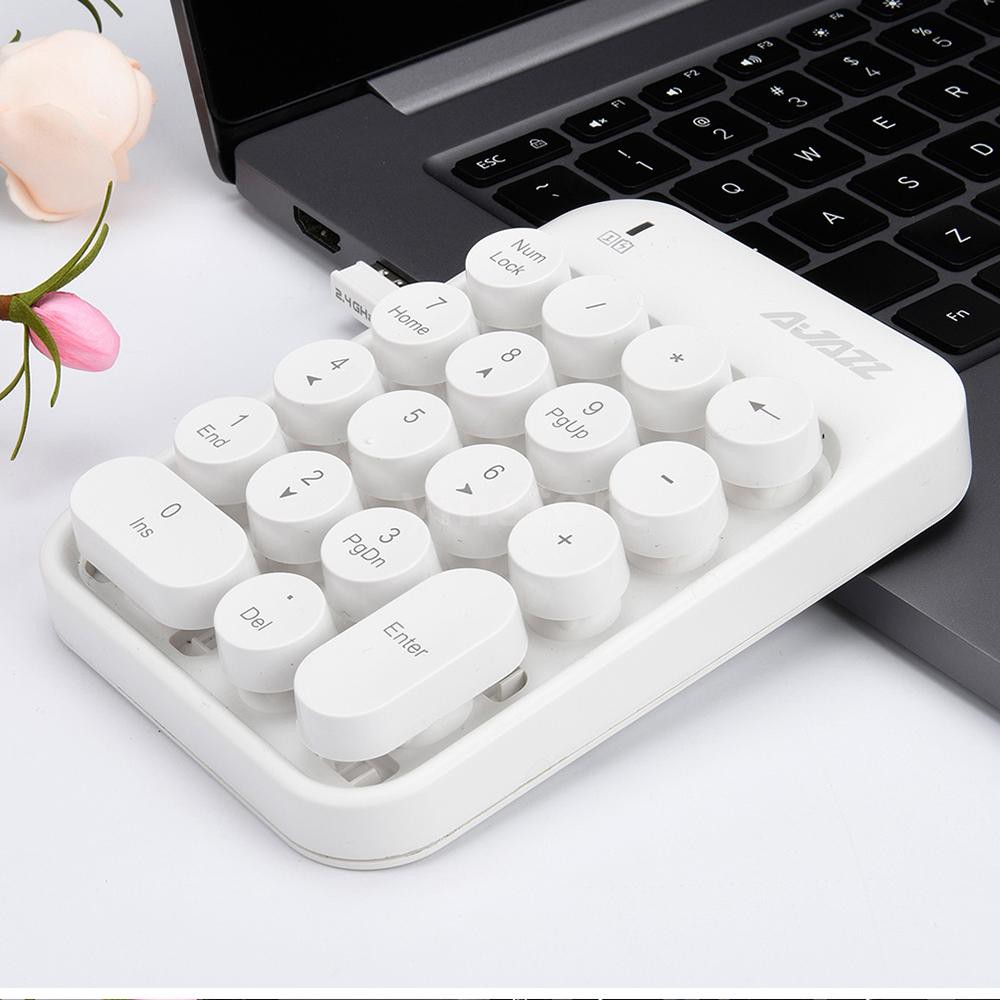 yins♥Ajazz 2.4G Wireless Numeric Keyboard Mini Numpad 18 Keys Digital Keyboard for Window XP Win7 8 10 ios Laptop PC Not