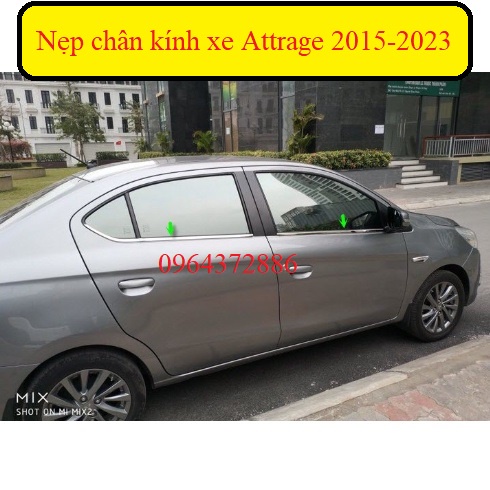 Nẹp chân kính Mitsubishi Attrage 2015-2023 inox sáng bóng
