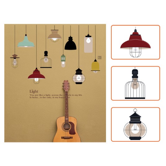 Decal trang trí bóng đèn cổ