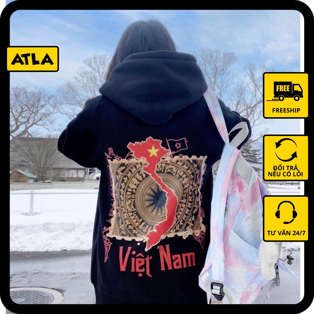 Áo hoodie nam nữ form rộng VN Thống Nhất khoác nỉ sweater local brand có mũ dày dặn