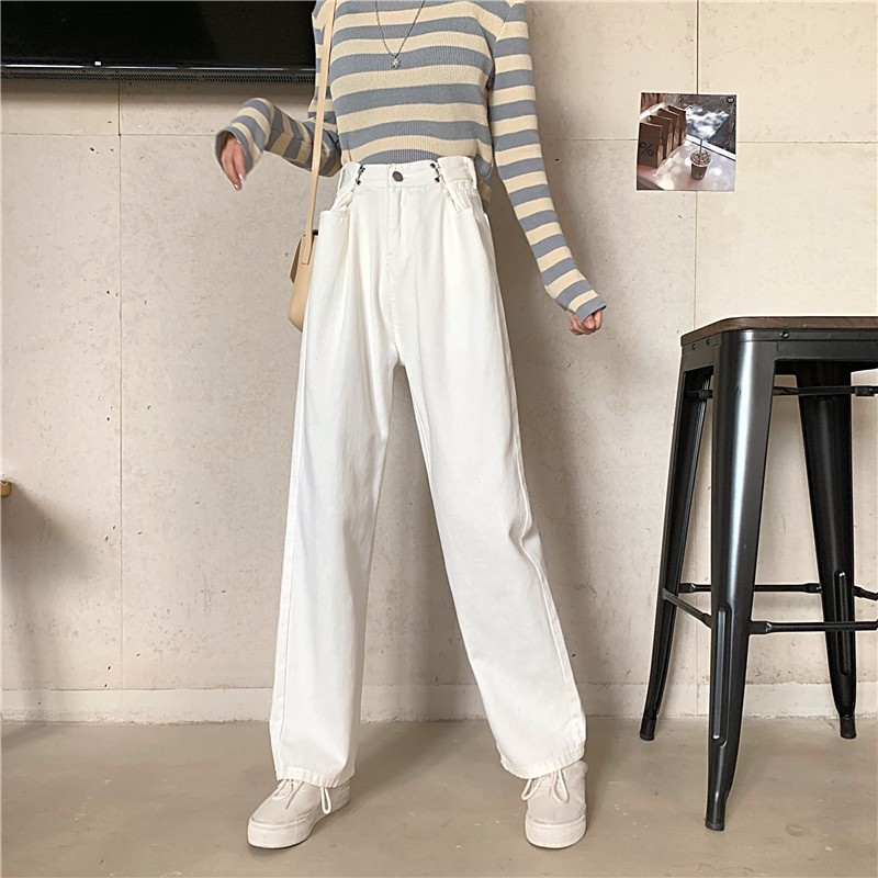 [Size S,XL] Quần jeans nữ ống rộng Ulzzang Quảng Châu QDJ19
