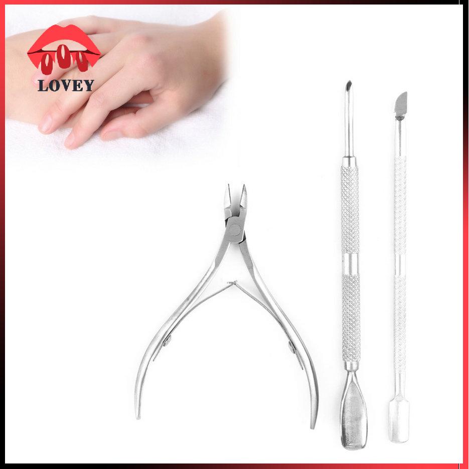 lovey★Stainless Steel Nail Cuticle Spoon Pusher Remover Cutter Nipper Clipper Cut